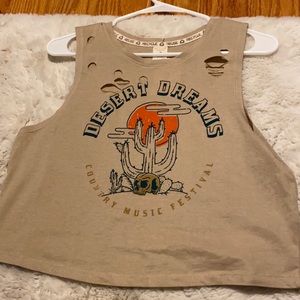 Tan muscle crop top